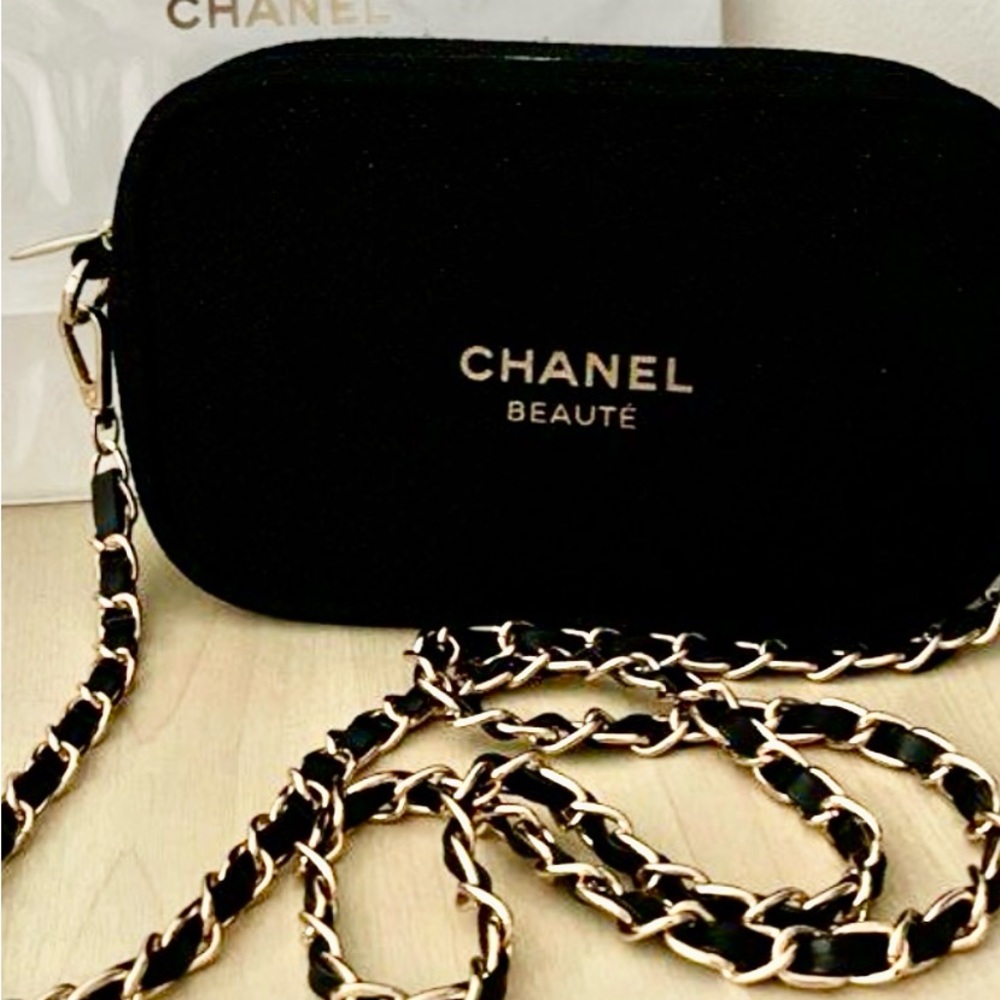 Chanel Authentic Cosmetic Bag ( Pouch) with Chain from Chanel Beauty